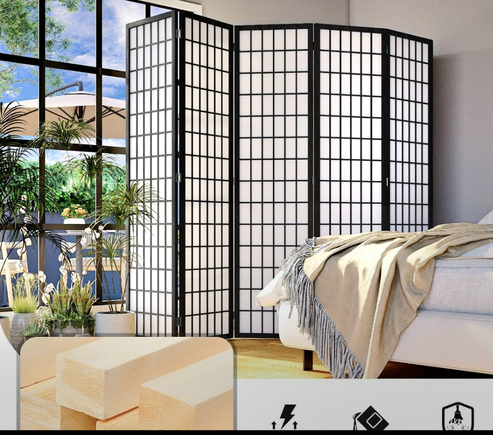 separación de habitaciones, divisor de habitación de madera japonesa