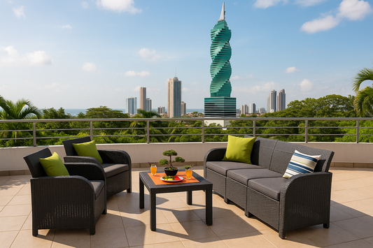 Mueble de jardín y mesa de centro Sanremo de 5 plazas