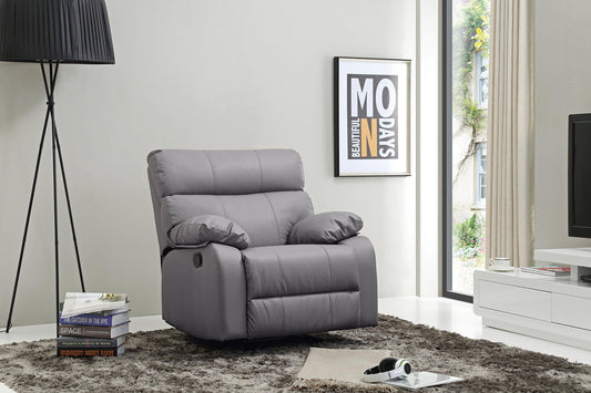 Cómodo sillón reclinable mecedor para relajación y apoyo, diseño moderno en gris, para tu sala de estar o cine en casa